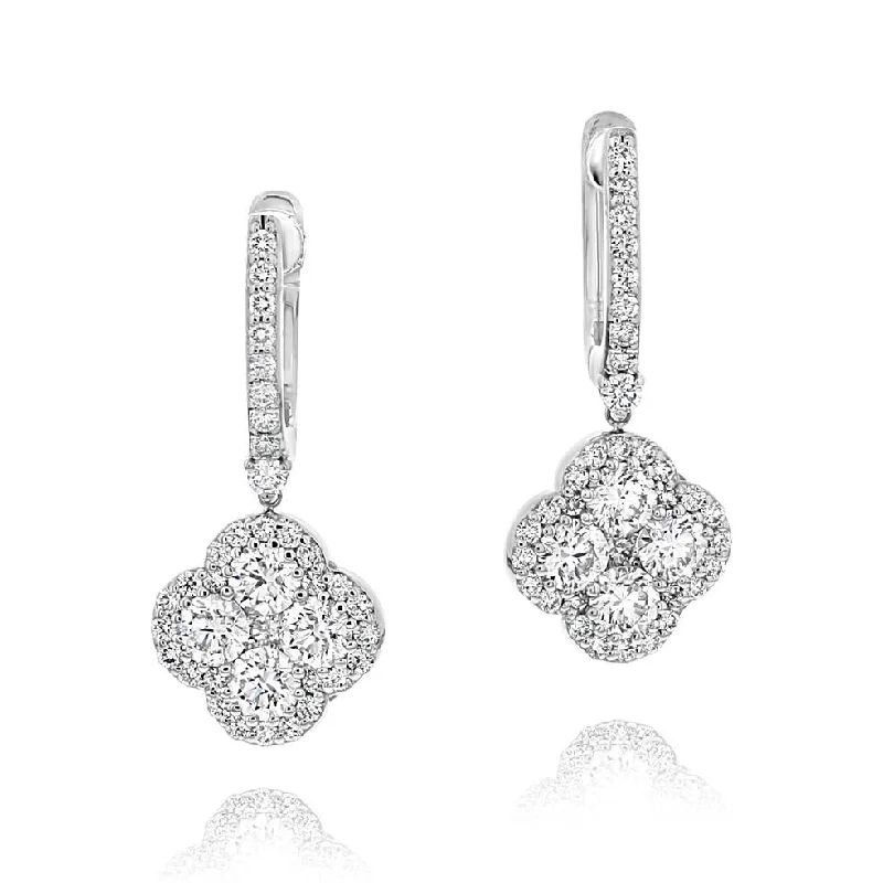 Diamond Flower Earrings