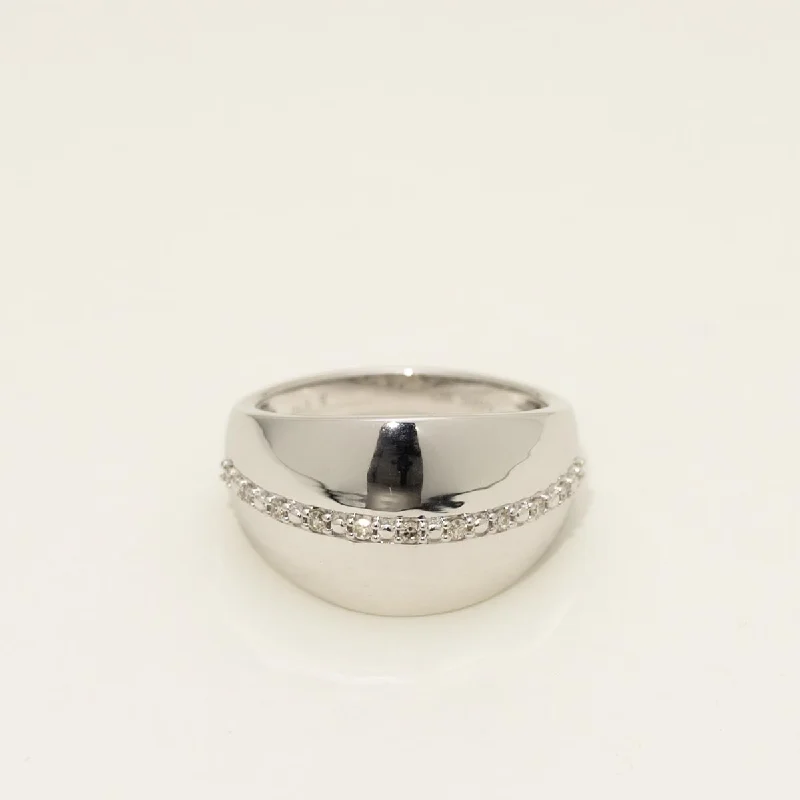 Dome Ring in Sterling Silver with Diamonds (1/10ct tw)