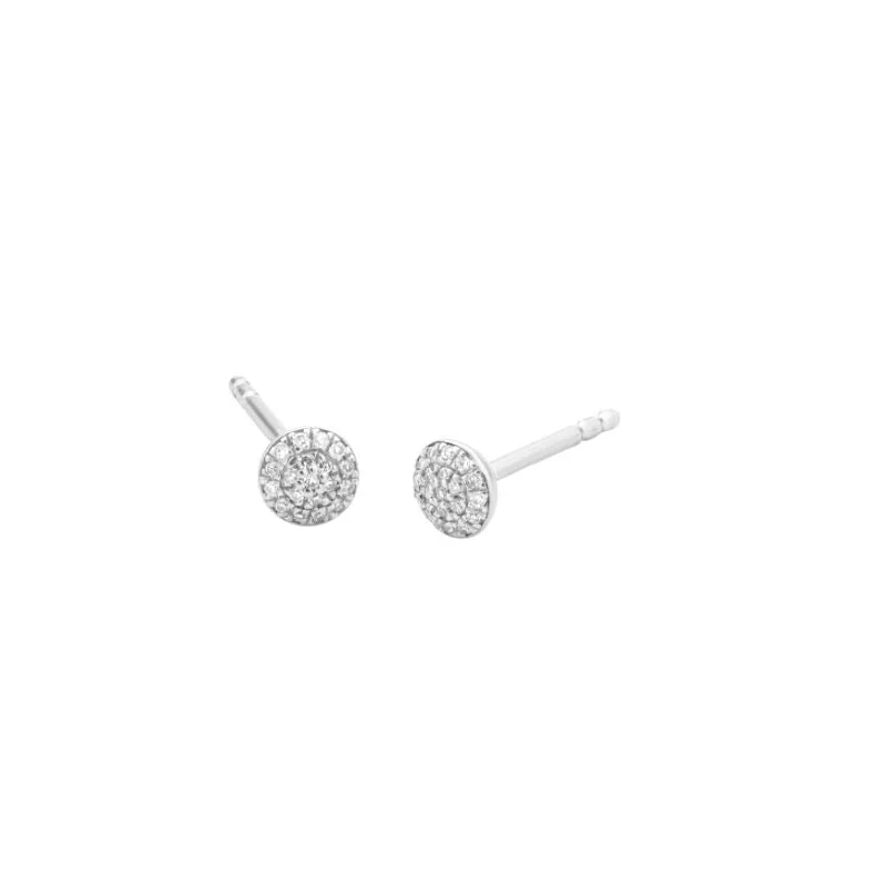 Ella Stein Diamond Sterling Disc Earring .05ct dw