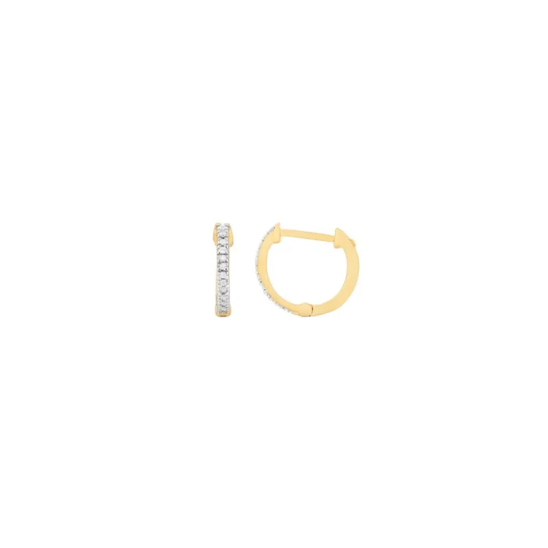 Ella Stein Diamond Sterling/Gold Plated Huggie Hoop .05 dw