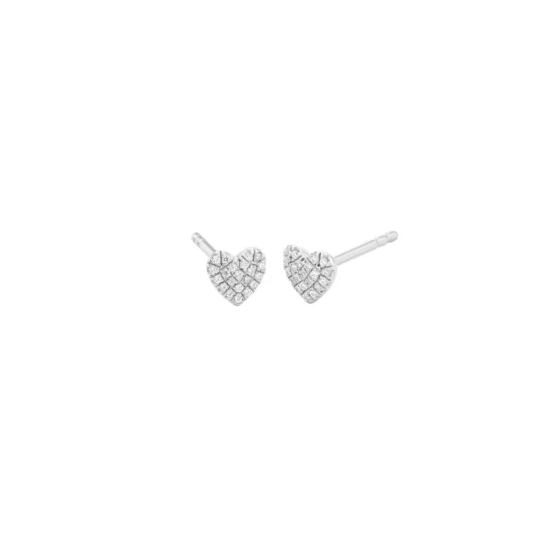 Ella Stein Diamond Sterling Heart Earring .06ct dw