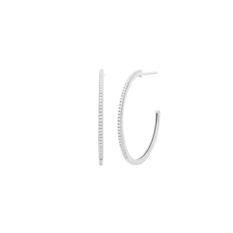 Ella Stein Diamond Sterling Hoops .15ct dw