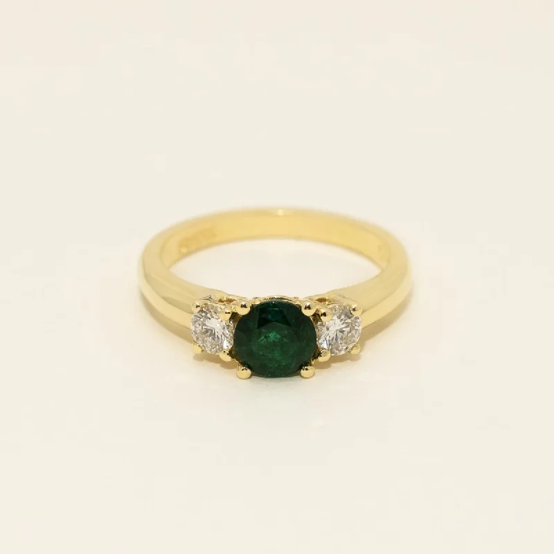 Emerald Ring in 18kt Yellow Gold with Diamonds (3/8ct tw)