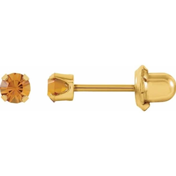 14K Yellow Imitation Citrine InvernessÂ® Piercing Earrings