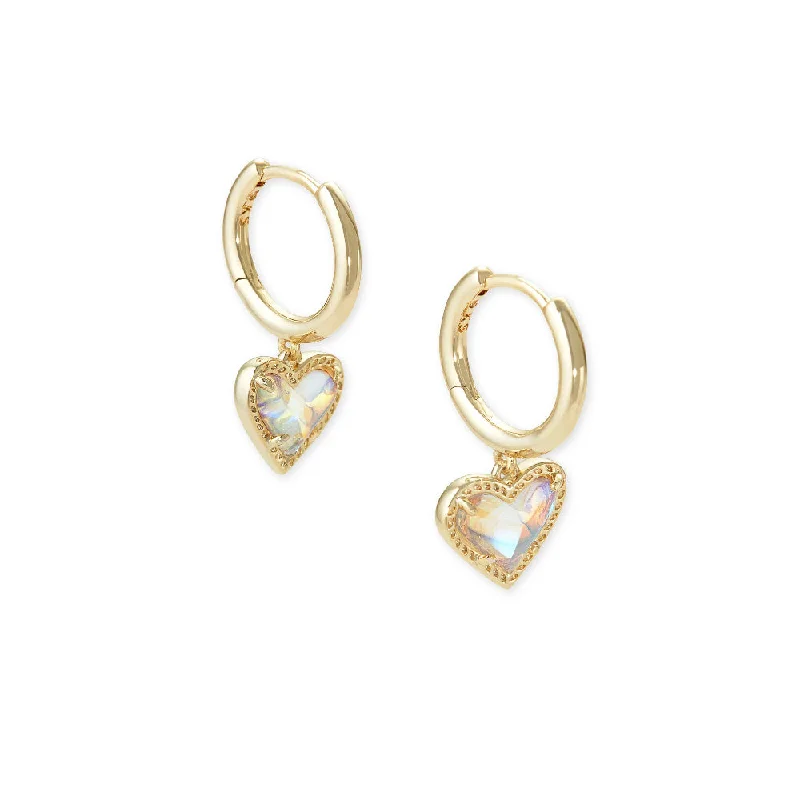 Kendra Scott Ari Heart Gold Huggie Earrings