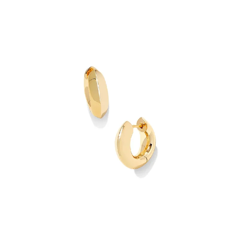 Kendra Scott Mikki Metal Huggie Earrings in Gold