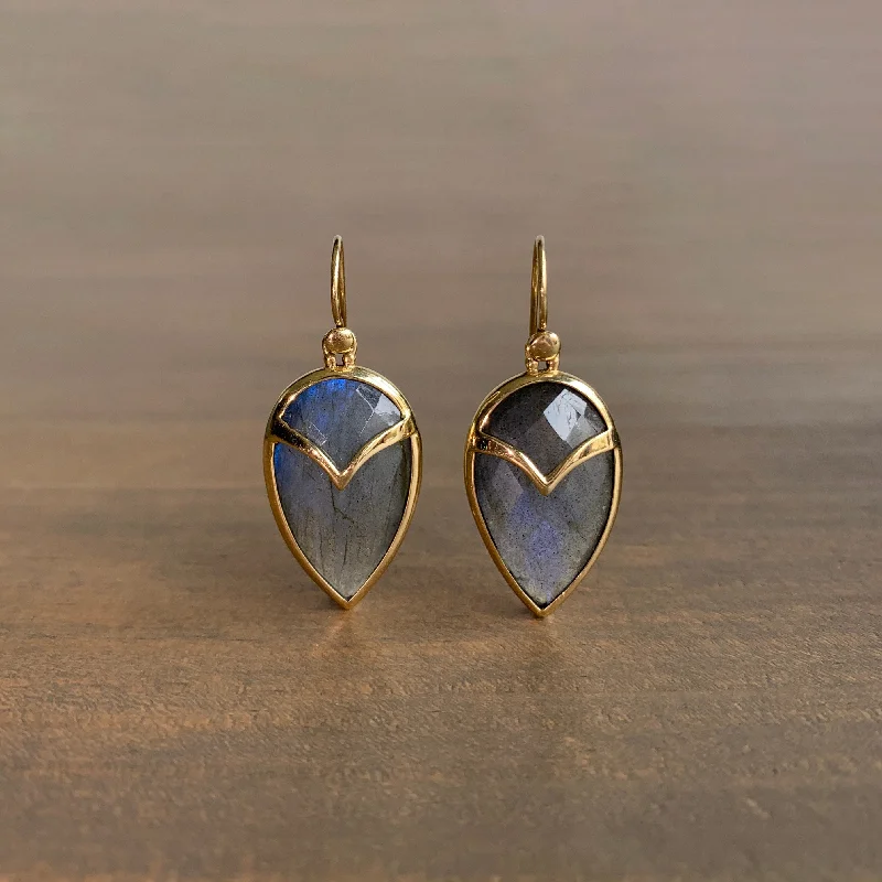 Labradorite Owl Earrings