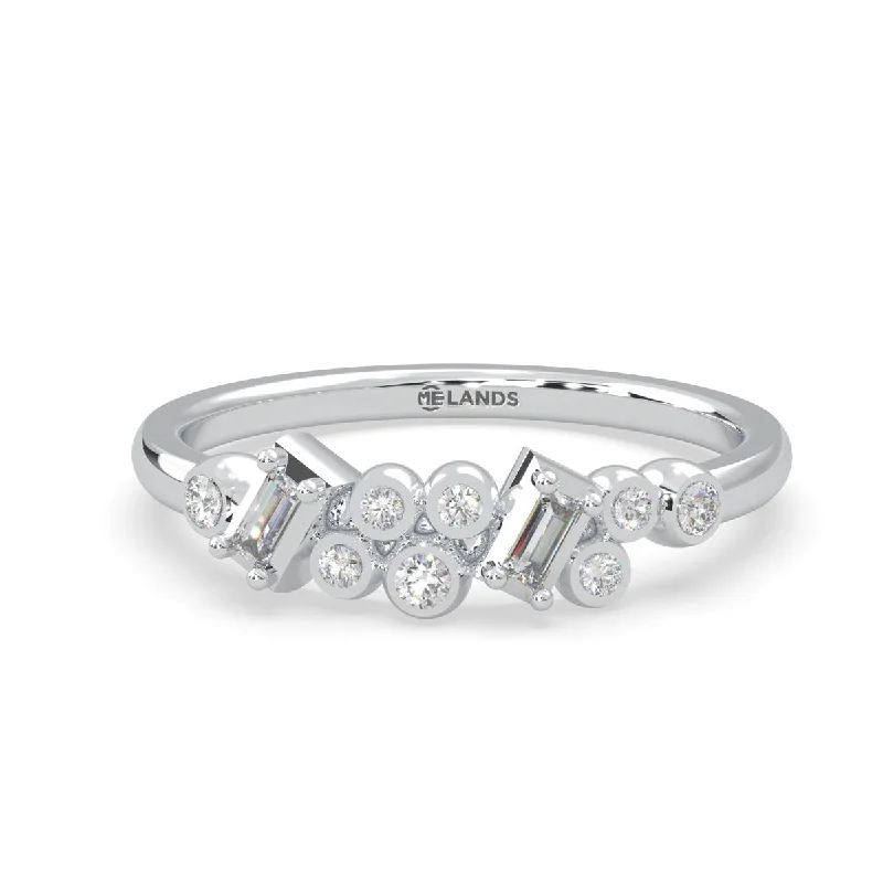 Lands Collection Ice Diamond Ring in White Modern Electrum (1/7ct tw)