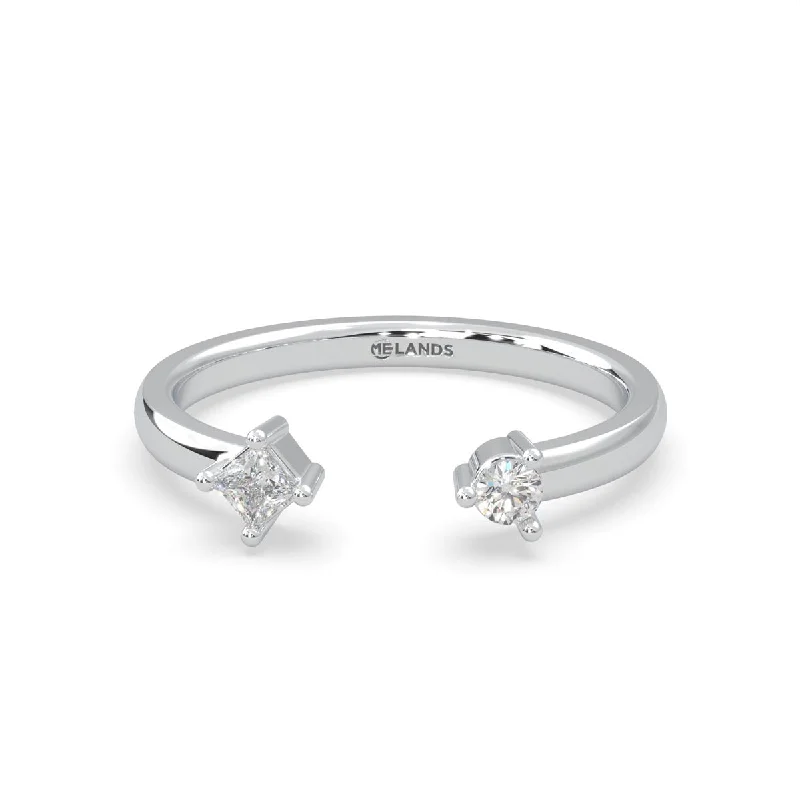 Lands Collection Ice Diamond Ring in White Modern Electrum (1/10ct tw)