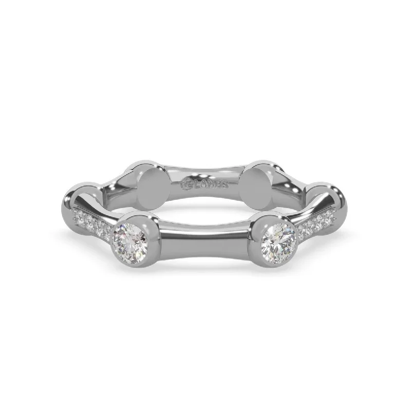 Lands Collection Spirit Diamond Ring in White Modern Electrum (1/7ct tw)