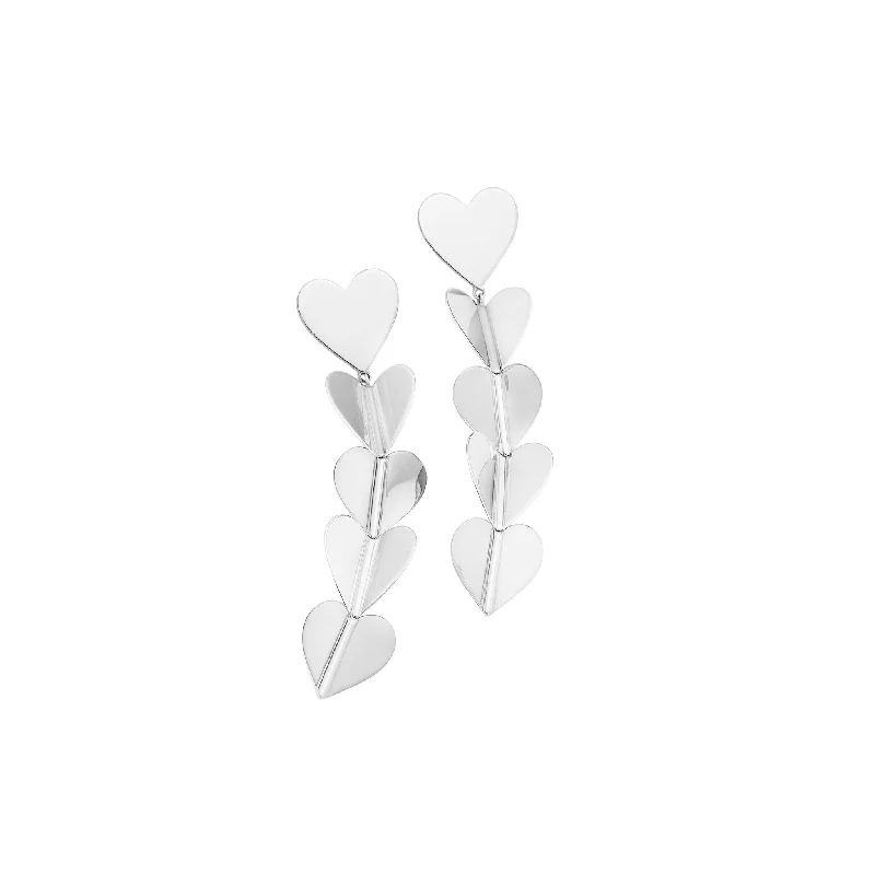 WINGS OF LOVE Drop Earrings Large Hearts