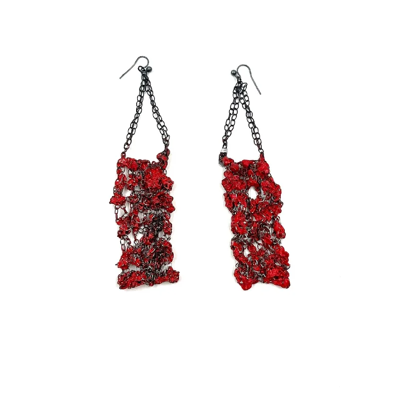 Liana Pattihis - Red Panel Earrings