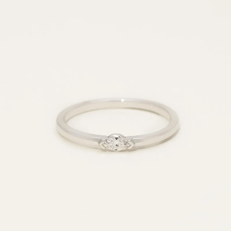 Marquise Diamond Stackable Ring in 14kt White Gold (1/10ct)