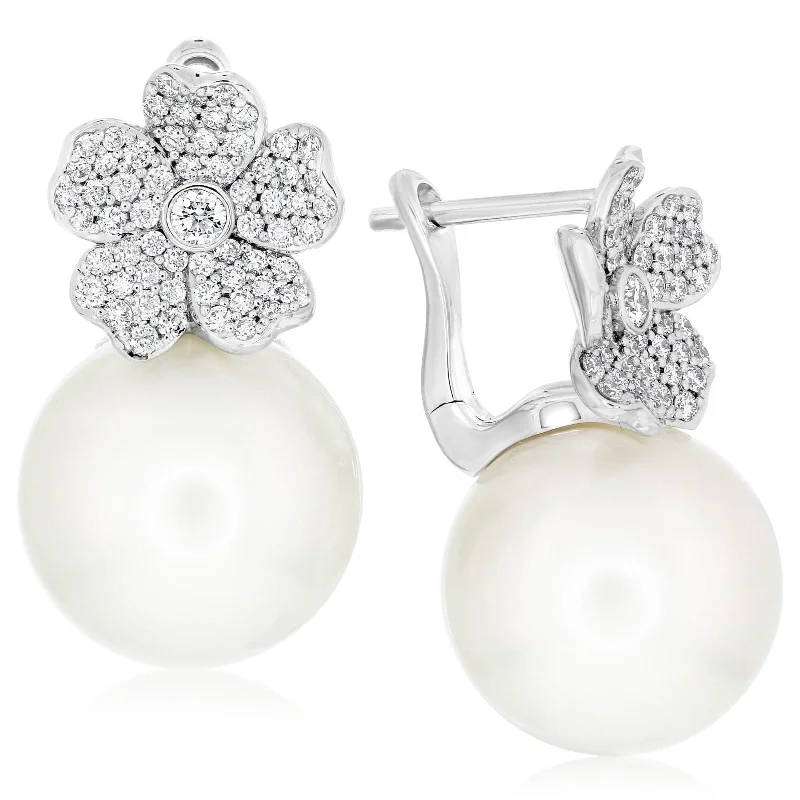 MIKIMOTO Cherry Blossom South Sea Pearl Earrings