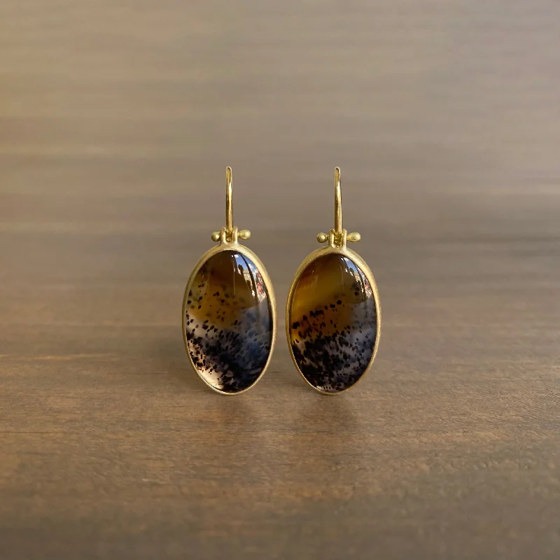 Oval Montana Agate Earrings