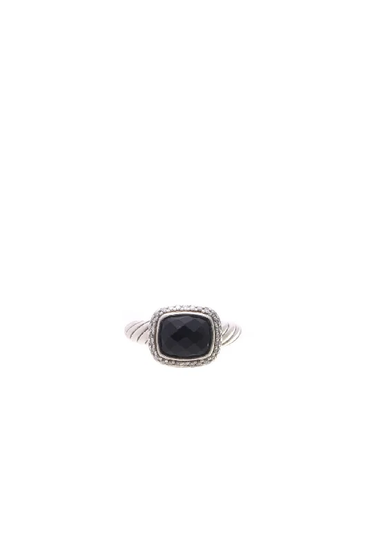 Diamond & Onyx Noblesse Ring - Size 7.5