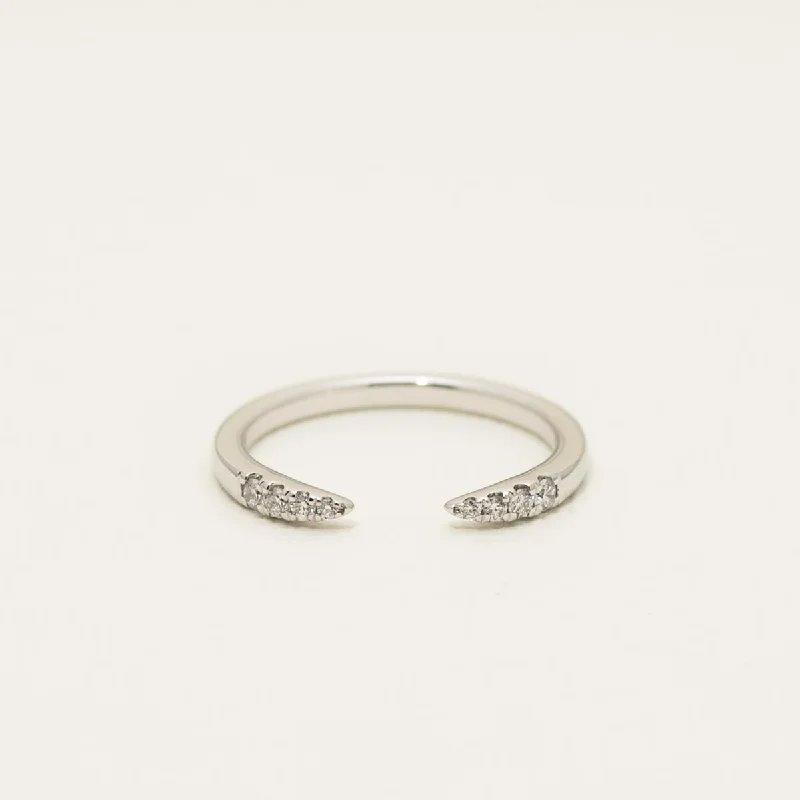 Open Diamond Tipped Stackable  Ring in 14kt White Gold (1/10ct tw)