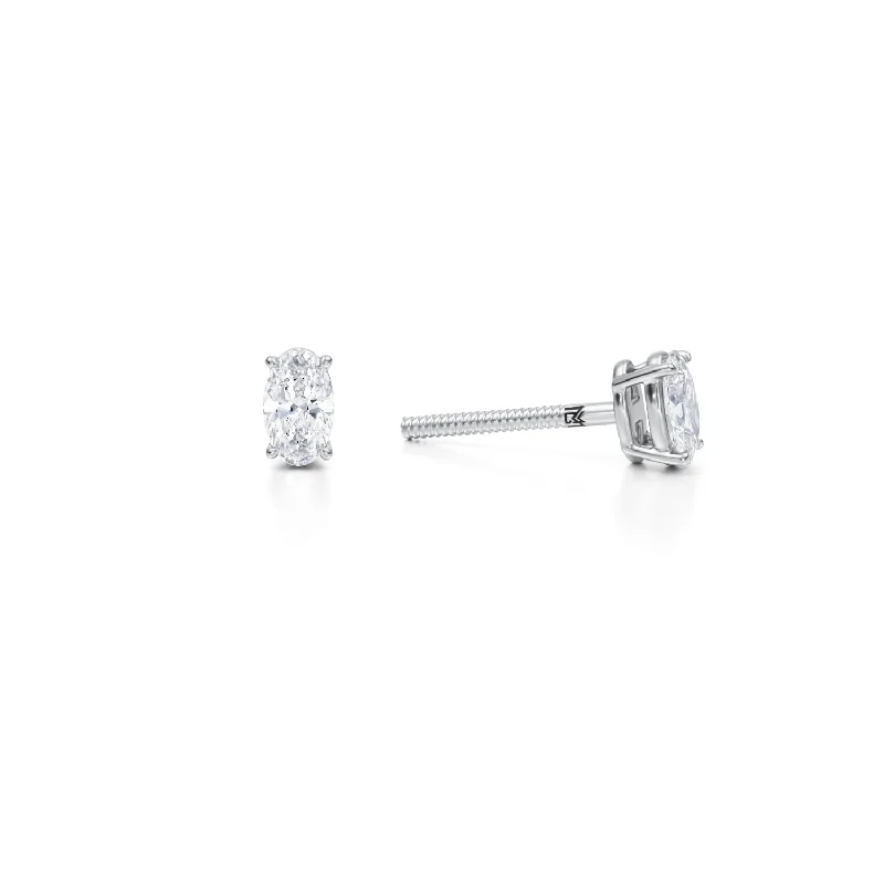 Oval Lab Grown Diamond Stud Earrings