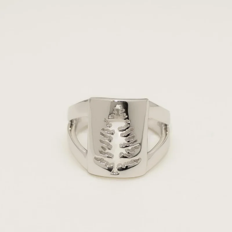 Pine Tree Cutout Ring in Sterling Silver (size 7)