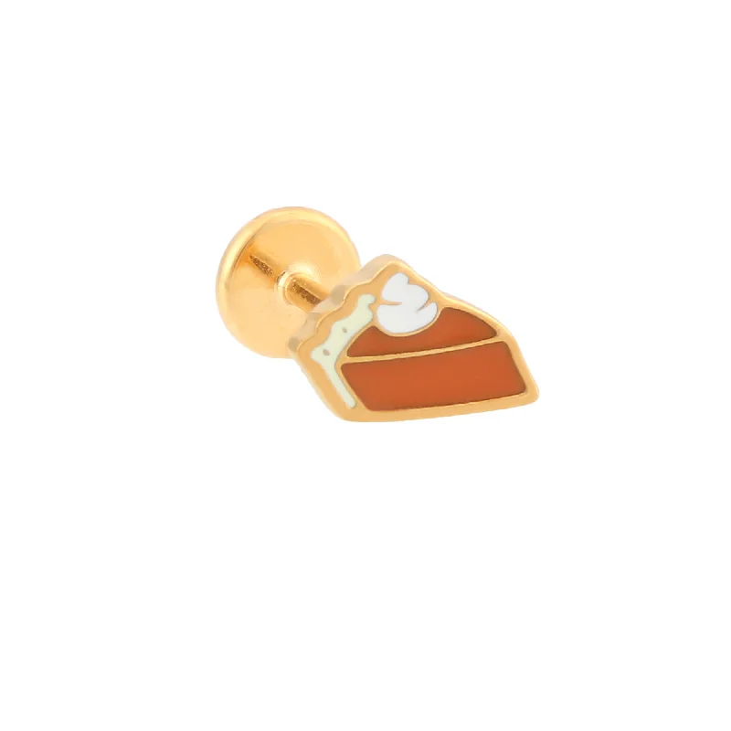 Pumpkin Pie Enamel Flat Back Stud