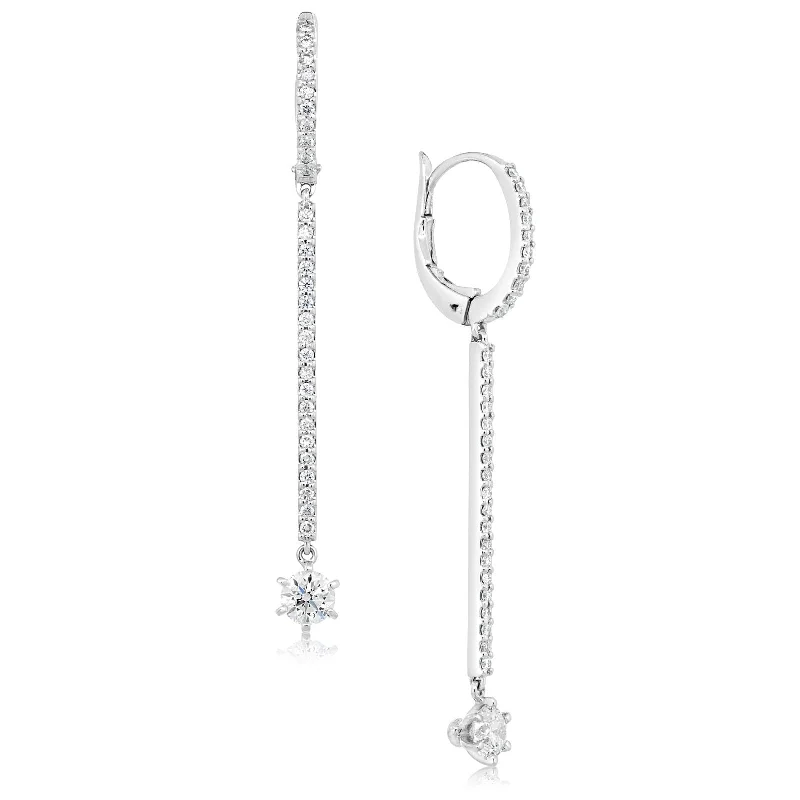 ROBERTO COIN Short Matchstick Diamond Earrings