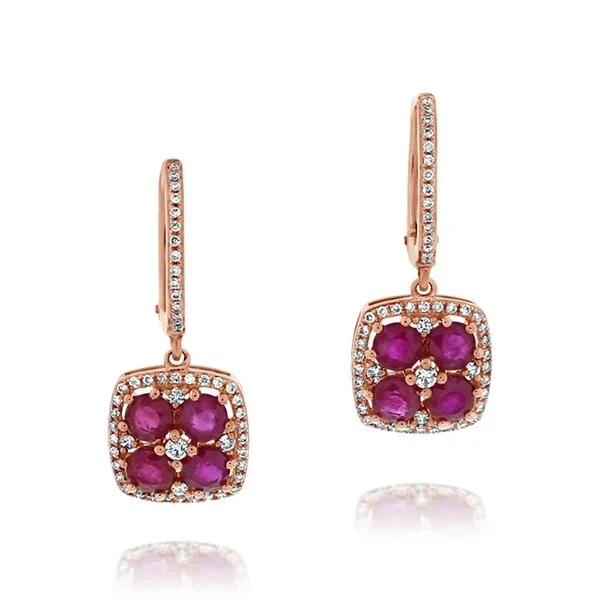 Ruby & Diamond Dangle Earrings