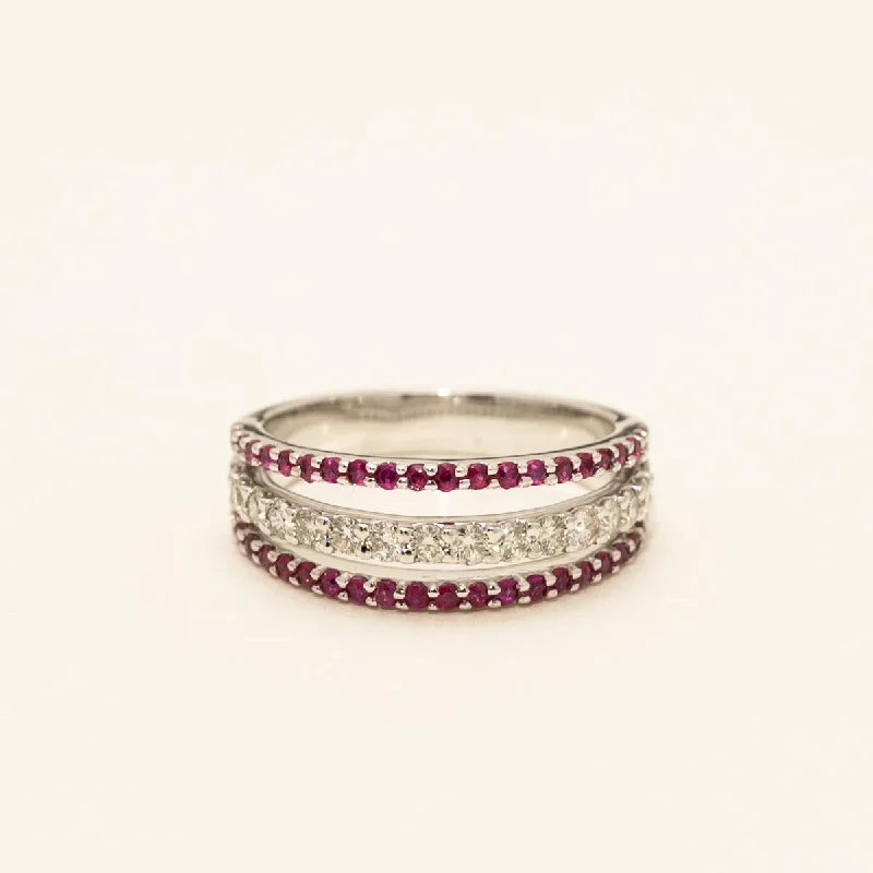 Ruby Ring in 14kt White Gold with Diamonds (1/2ct tw)