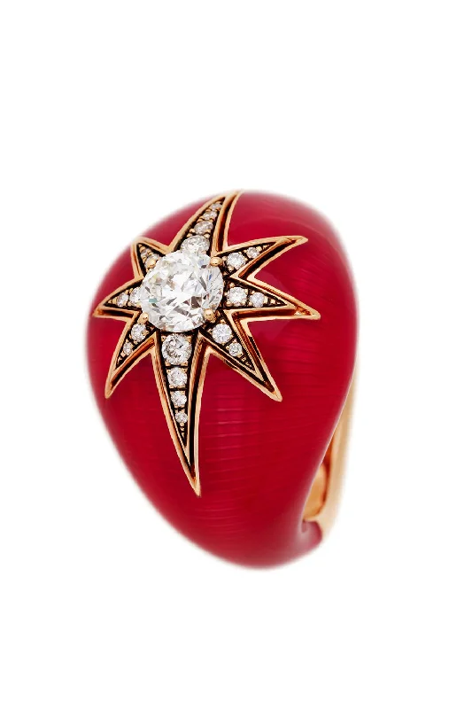 Aida Raspberry Enamel Ring