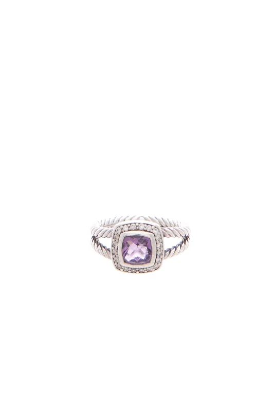 Amethyst Diamond Petite Albion Ring - Size 7