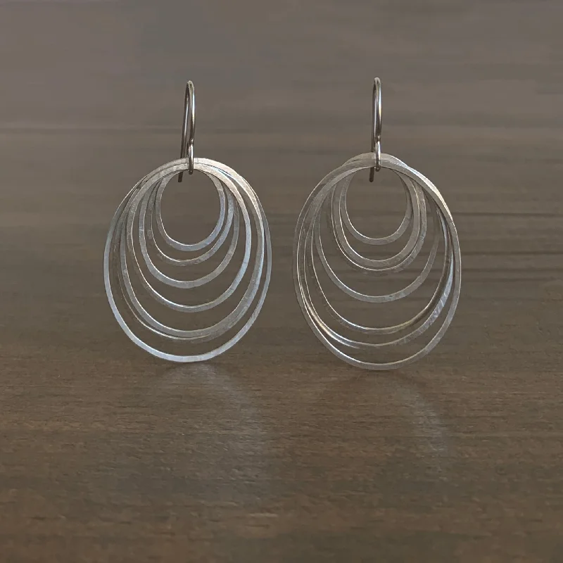 Small Silver Ripple Earrings