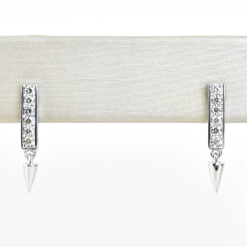 Spiked Diamond Earrings in 14k White Gold