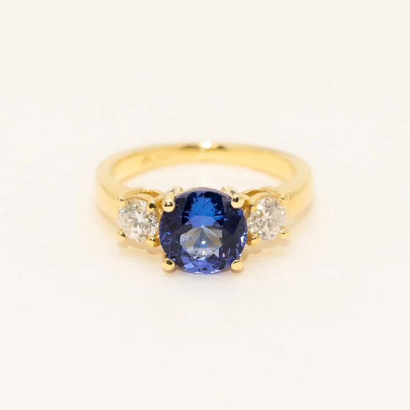 Tanzanite Ring in 18kt Yellow Gold with Diamonds (5/8ct tw)