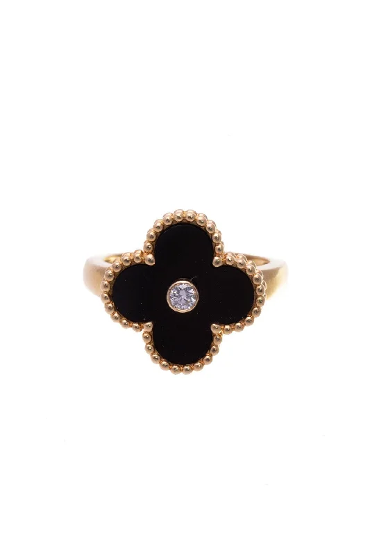 Alhambra Onyx & Diamond Ring