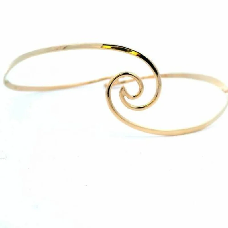 14k Gold Crashing Wave Bangle Bracelet