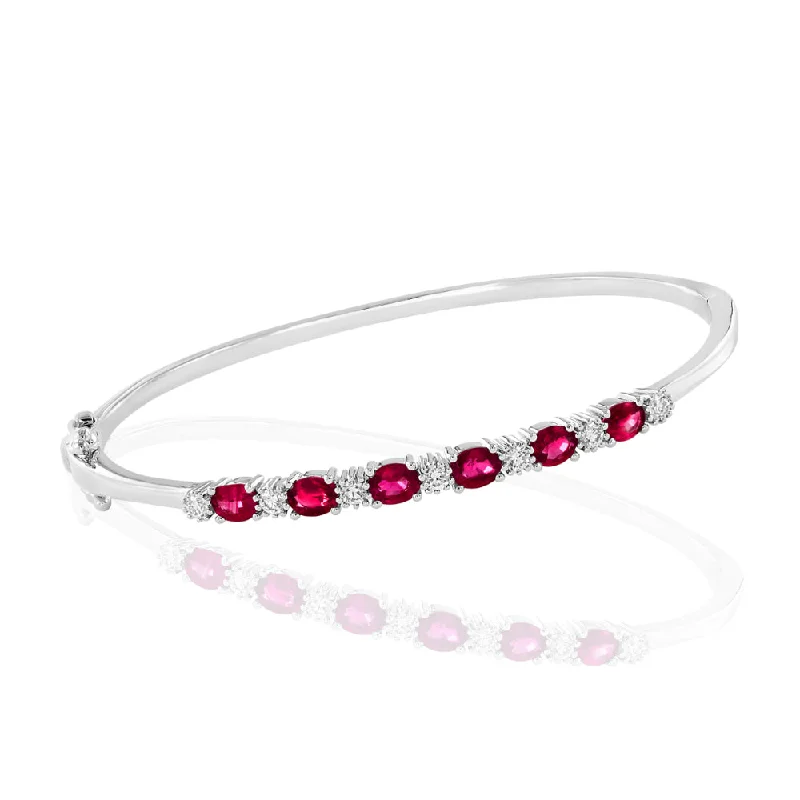 14k Ruby and Diamond Bangle Bracelet