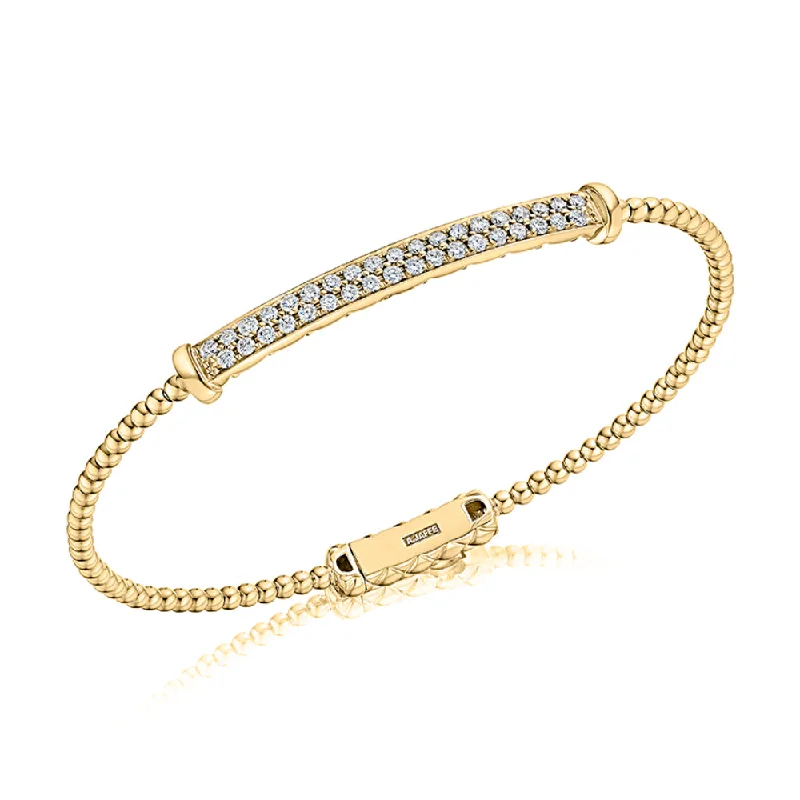 A. Jaffe Flexible Bangle with Diamonds and Quilted Inside Detail