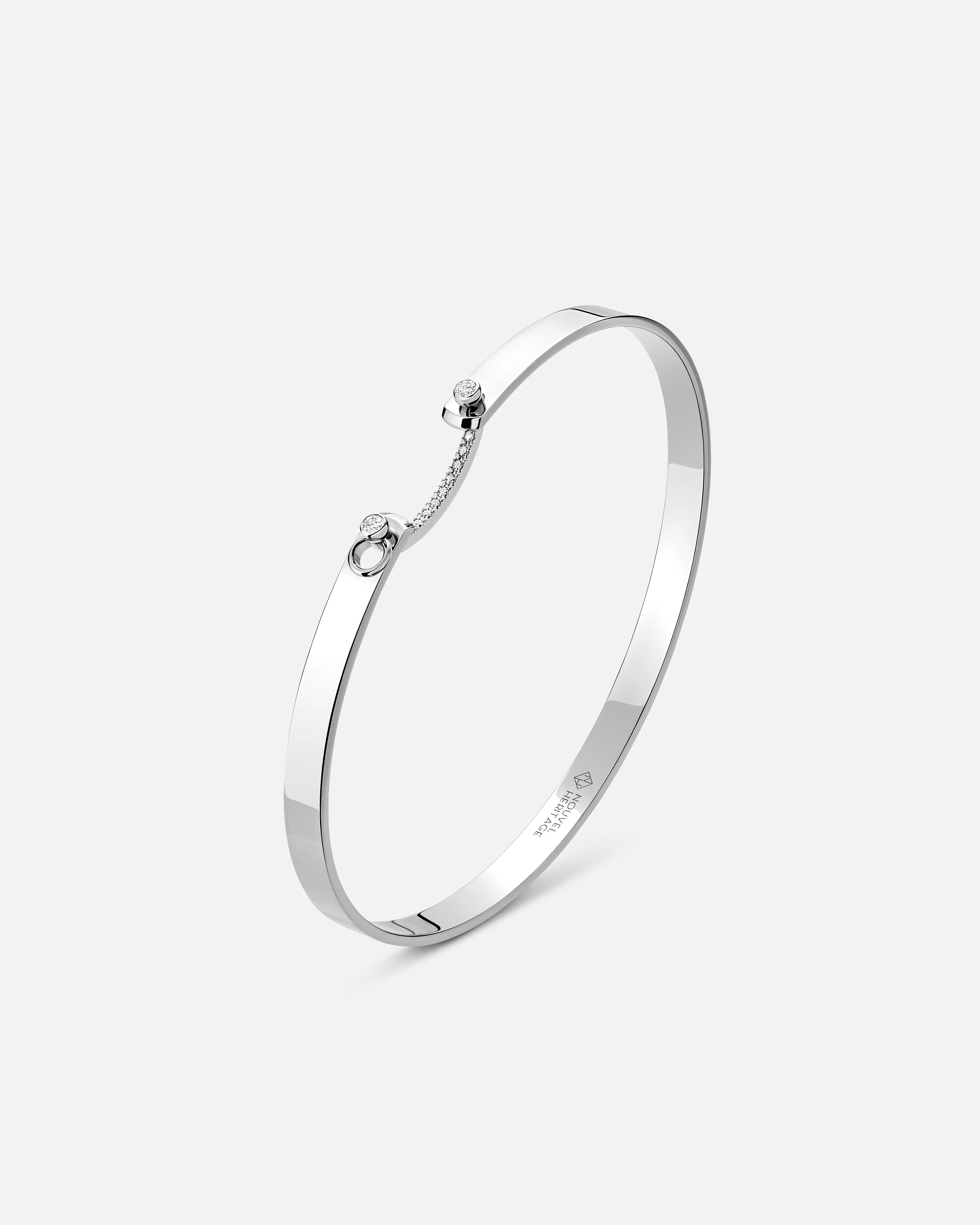 Business Meeting Mood Bangle in White Gold