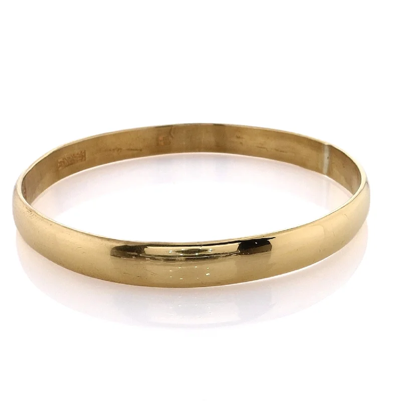 Estate 24 Karat Yellow Gold Polished Solid Slip On  Bangle Bracelet