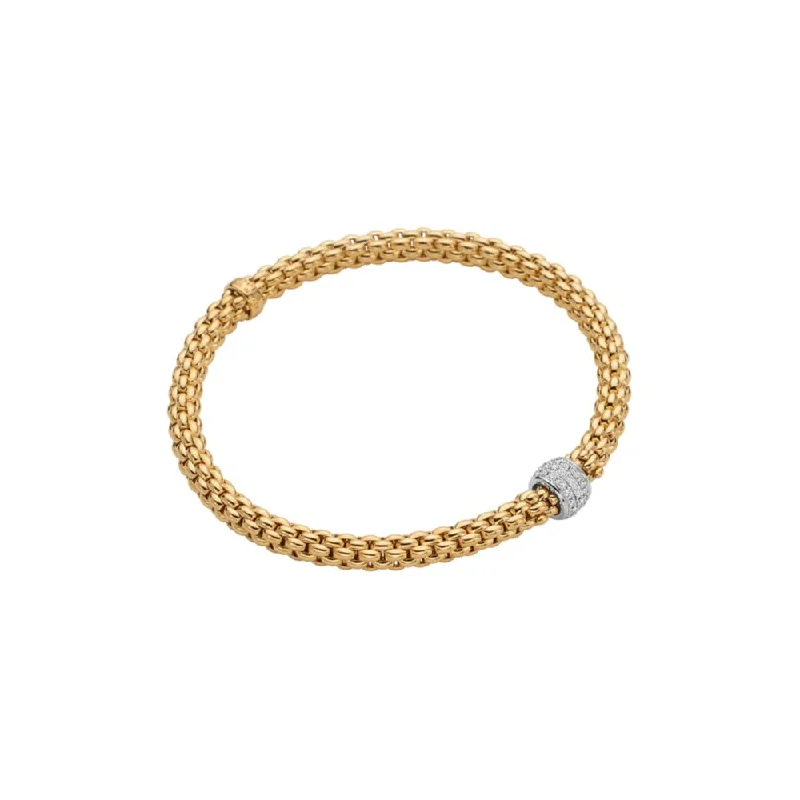 Fope 18k Gold Solo Flex'it Bracelet with Pavé Diamonds