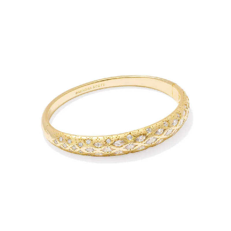 Kendra Scott Holland White Crystal Bangle Bracelet