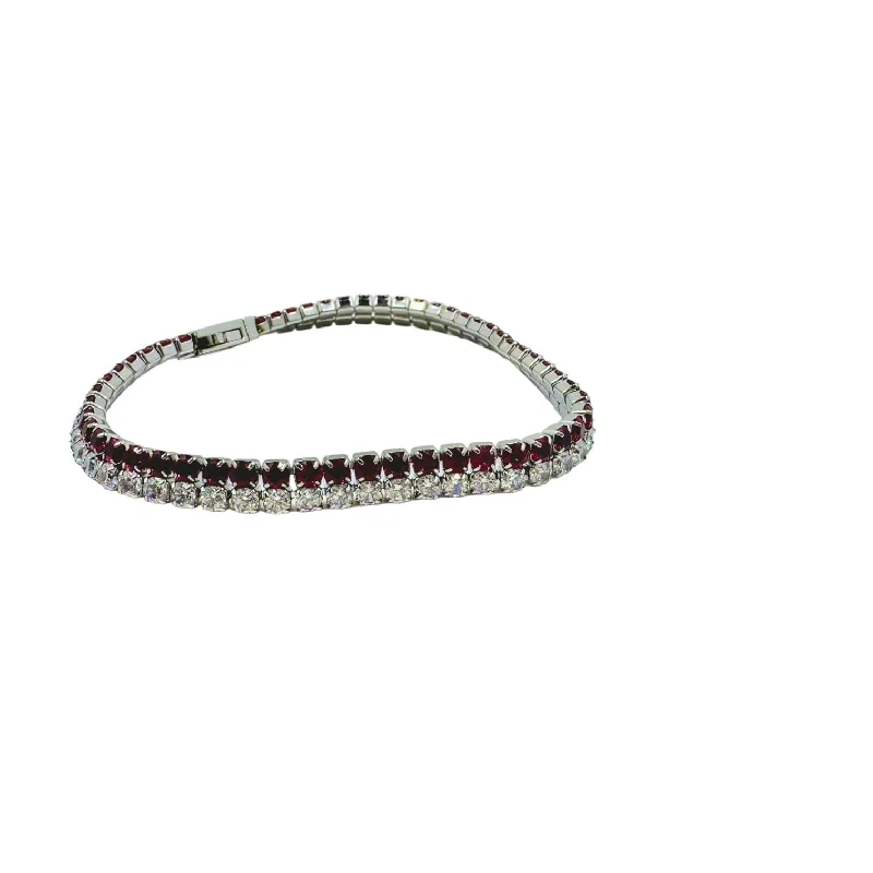 Nara Double Row Cubic Zirconia Tennis Bracelet Red and White