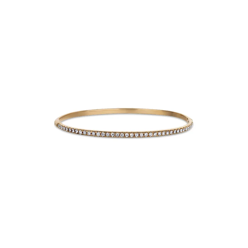 Rose Gold Diamond Hinged Bangle