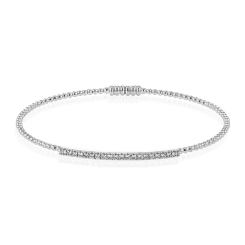 Simon G. 18k Beaded Bangle with Diamonds