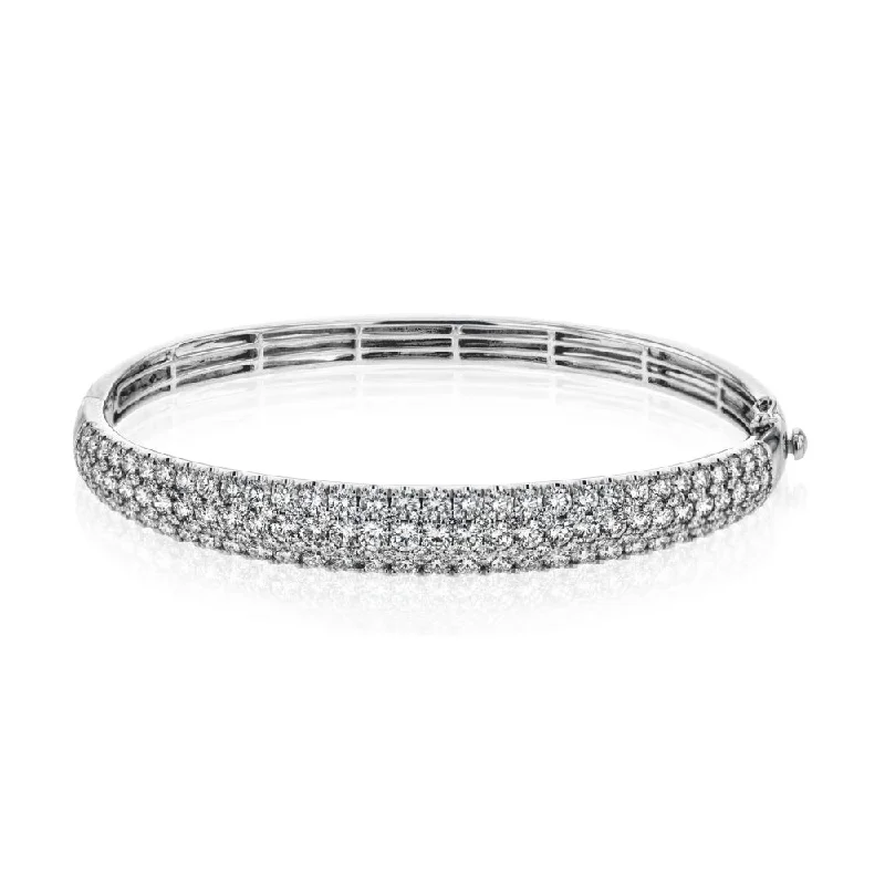 Simon G. 18k Three Row Diamond Bangle Bracelet