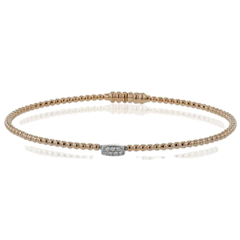 Simon G. Beaded Bangle in 18k Gold with Diamond