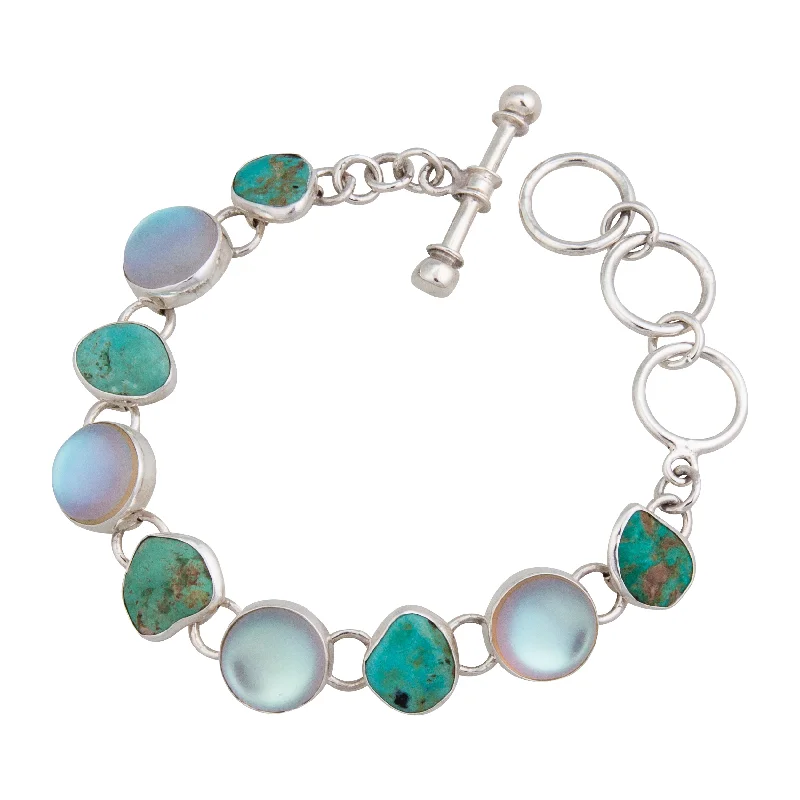 Sterling Silver Luminite & Campo Frio Turquoise Bracelet