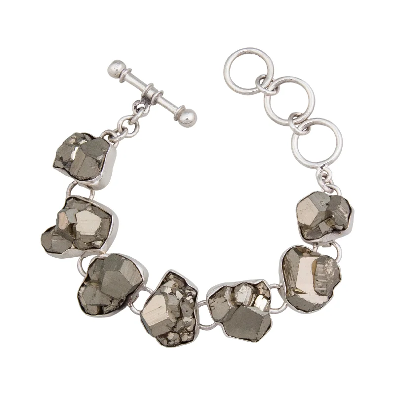 Sterling Silver Pyrite Bracelet