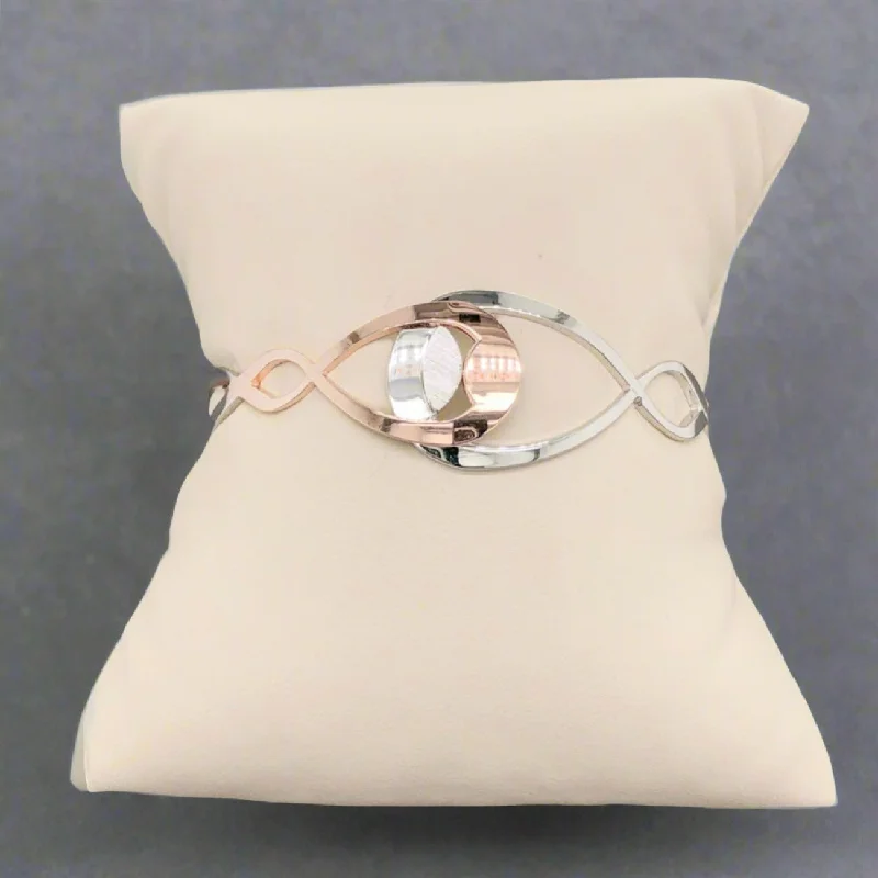 SS RGP Open Design Twisted Bangle Bracelet