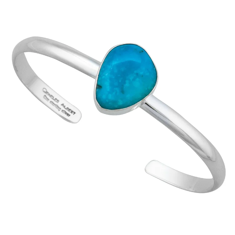 Sterling Silver Sleeping Beauty Turquoise Mini Cuff