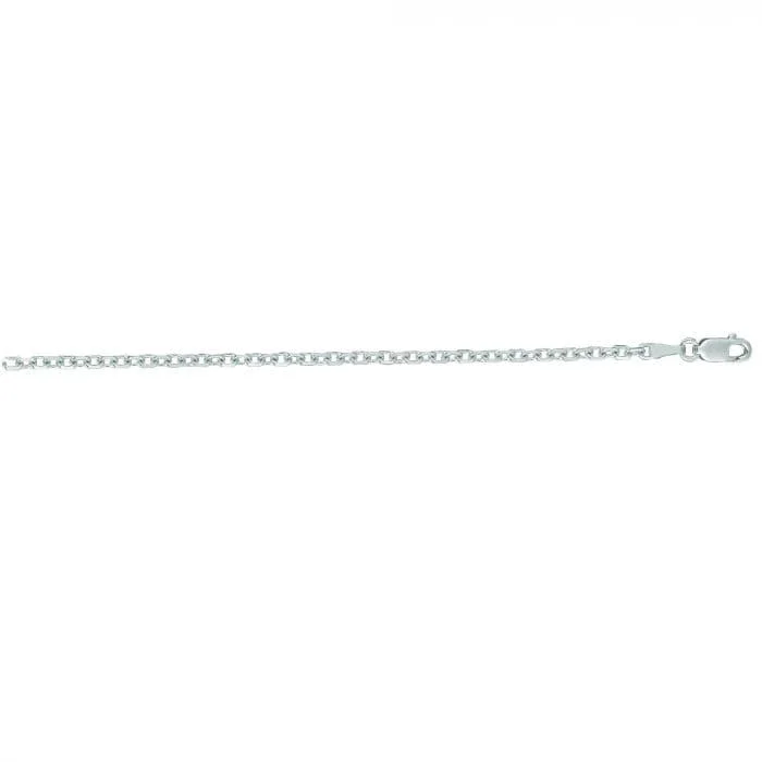 14K White Gold Cable Chain